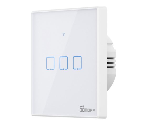 Sonoff Dotykowy włącznik światła WiFi + RF 433 T2 EU TX (3-kanałowy - 1489980 - zdjęcie